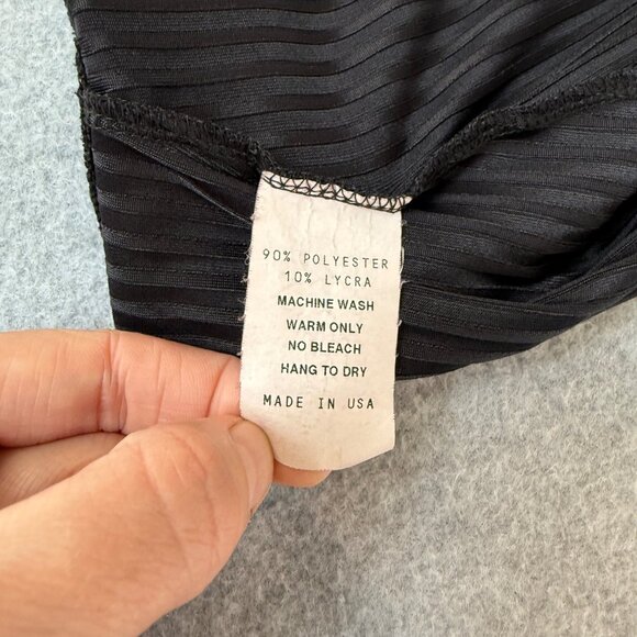 VanTisse Womens Black Ribbed Midi Skirt Pencil Office Stretch Vintage Size Small - Picture 9 of 12